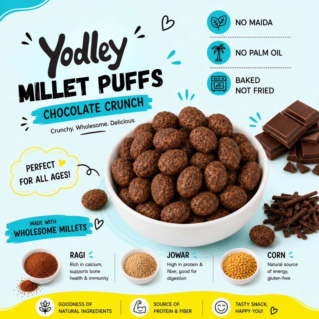 Millet Puffs - Pack 2 (Chocolate Crunch & Coconut Crunch)