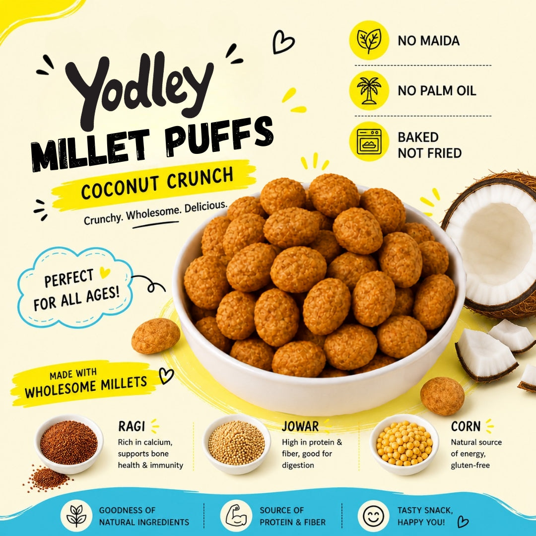 Millet Puffs - Pack 2 (Chocolate Crunch & Coconut Crunch)