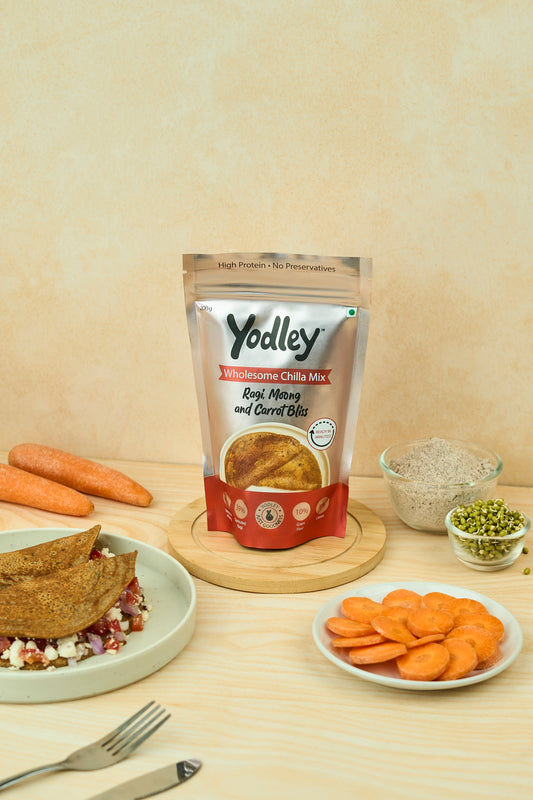 Wholesome Chilla Mix  - Ragi, Moong & Carrot Bliss
