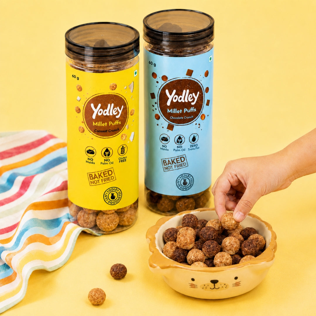 Millet Puffs & Masala Munchies - 3 Product Combo - (Chocolate  Coconut   Achari Ragi)