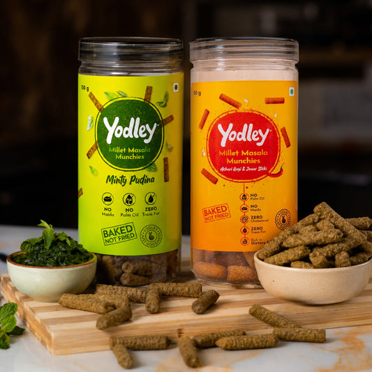 Millet Masala Munchies - Pack 2 (Minty Pudina & Tangy Achari)