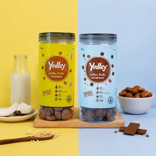 Millet Puffs - Pack 2 (Chocolate Crunch & Coconut Crunch)