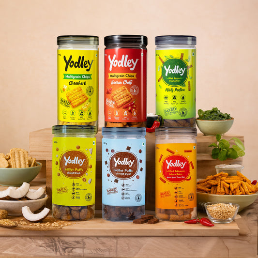 Wholesome Snack - Pack of 6 (Masala Munchies, Multigrain Chips & Millet Puffs)