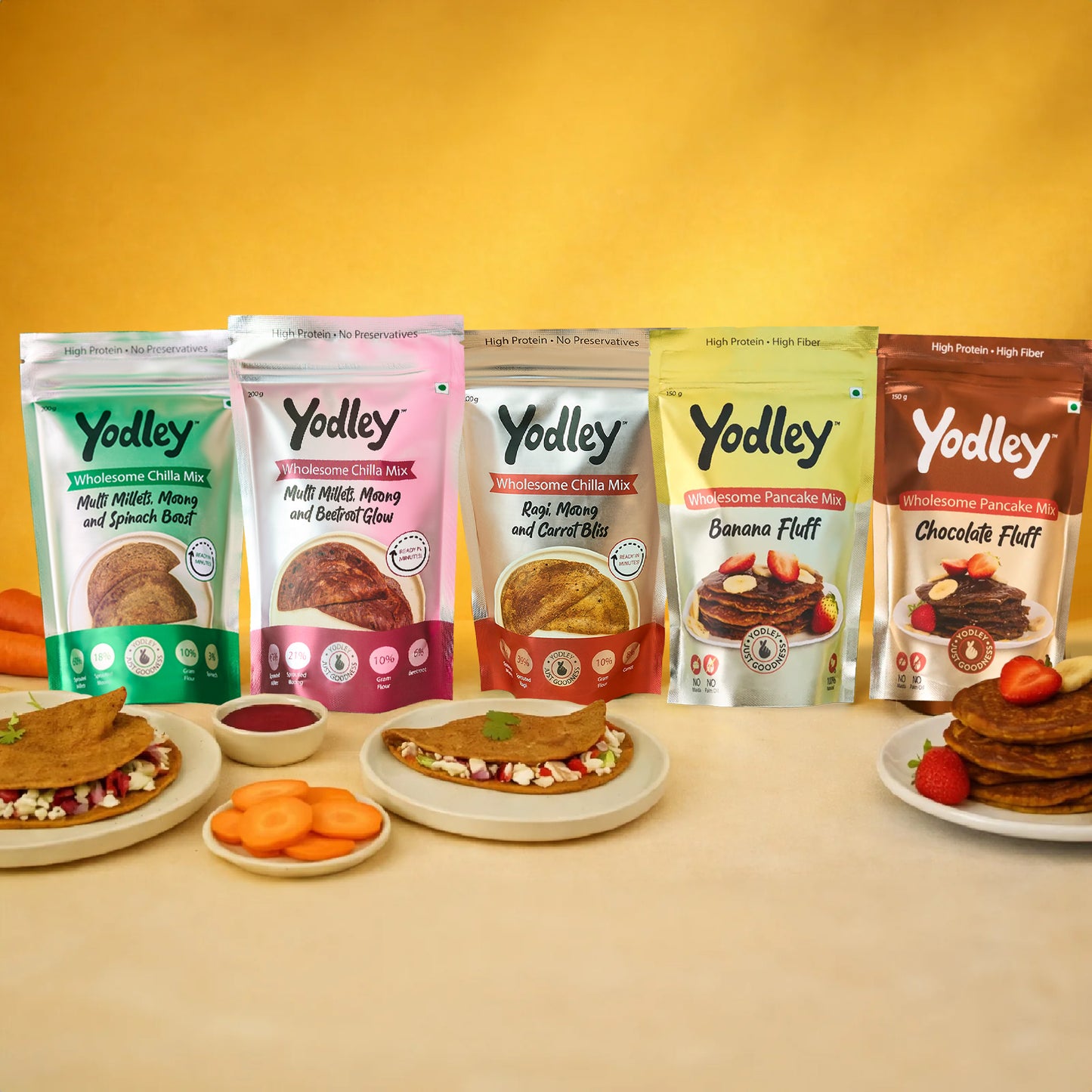 Wholesome BreakFast Pack Of 5 (Chilla Mix & Pancakes)